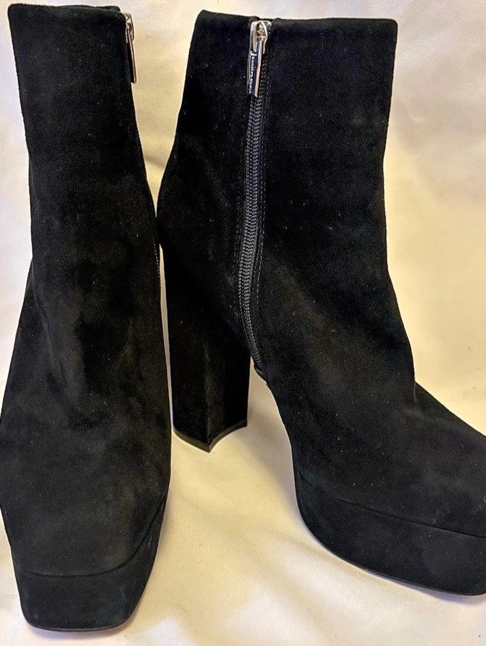Vince Camuto Leslieon Square Toe Platform Boot Black Size 9M